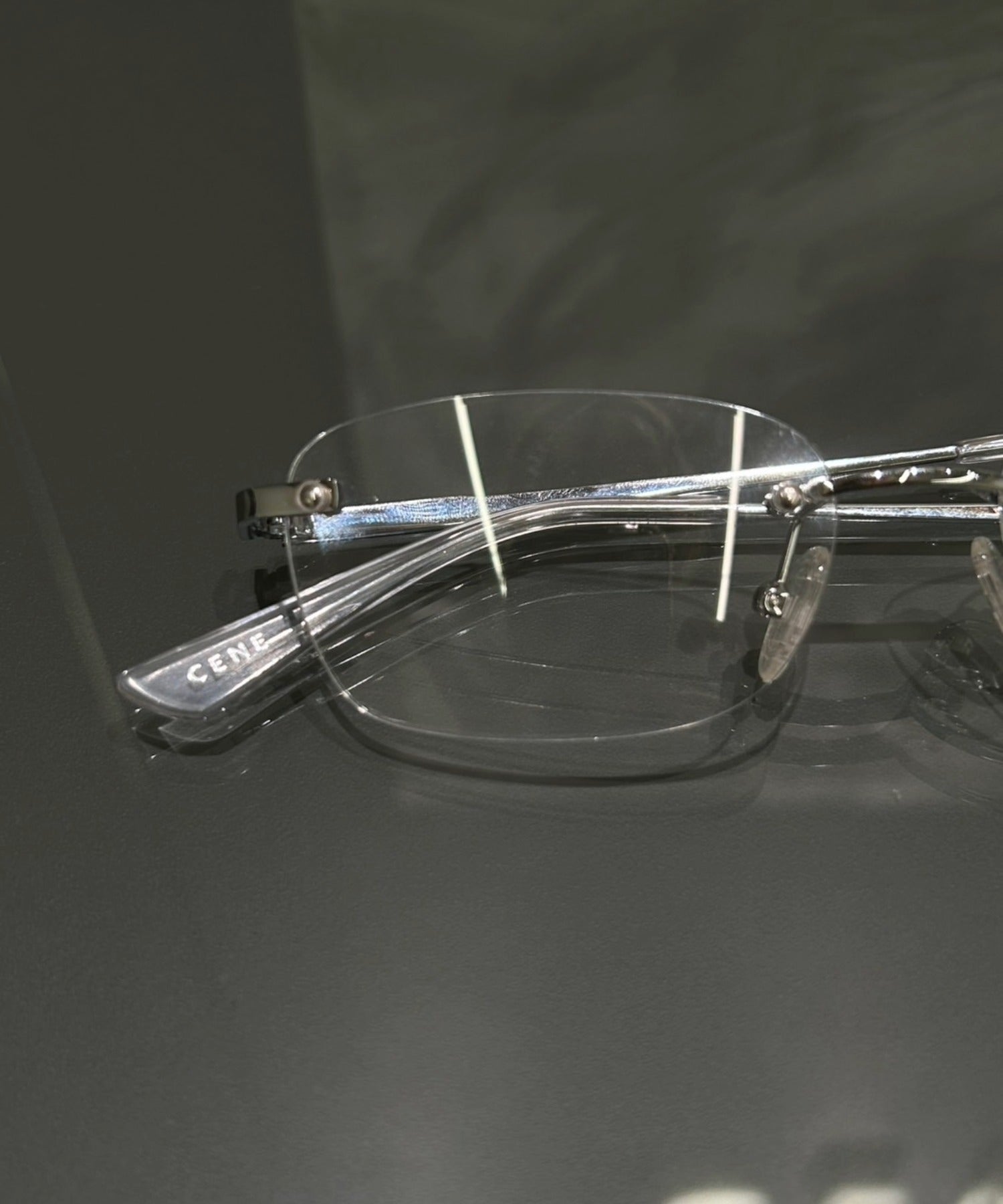 スクエアリムレスアイウェア　メガネ　リムレス　金属アレルギー対応　サージカルステンレス