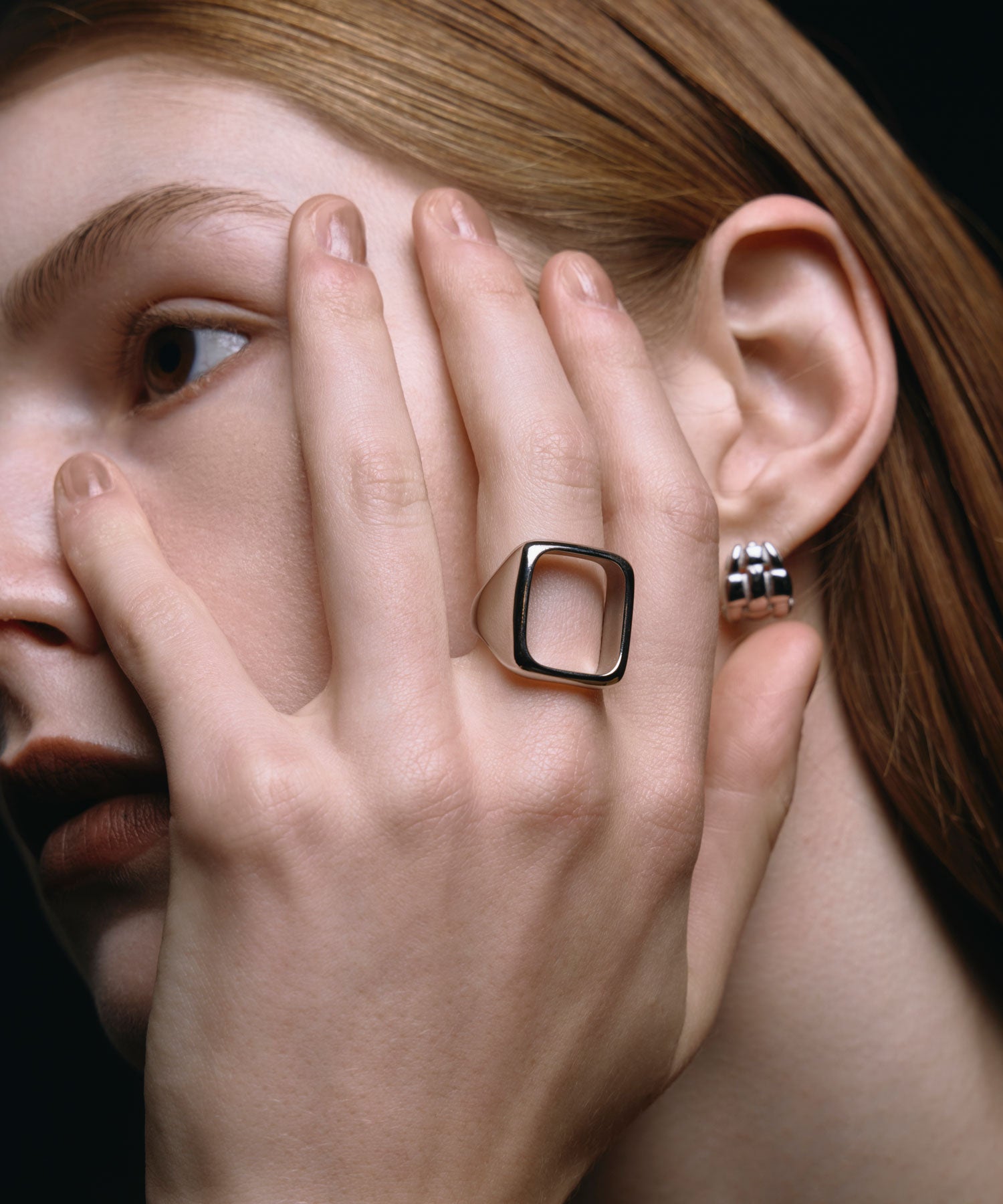 [Silver] Square Open Ring