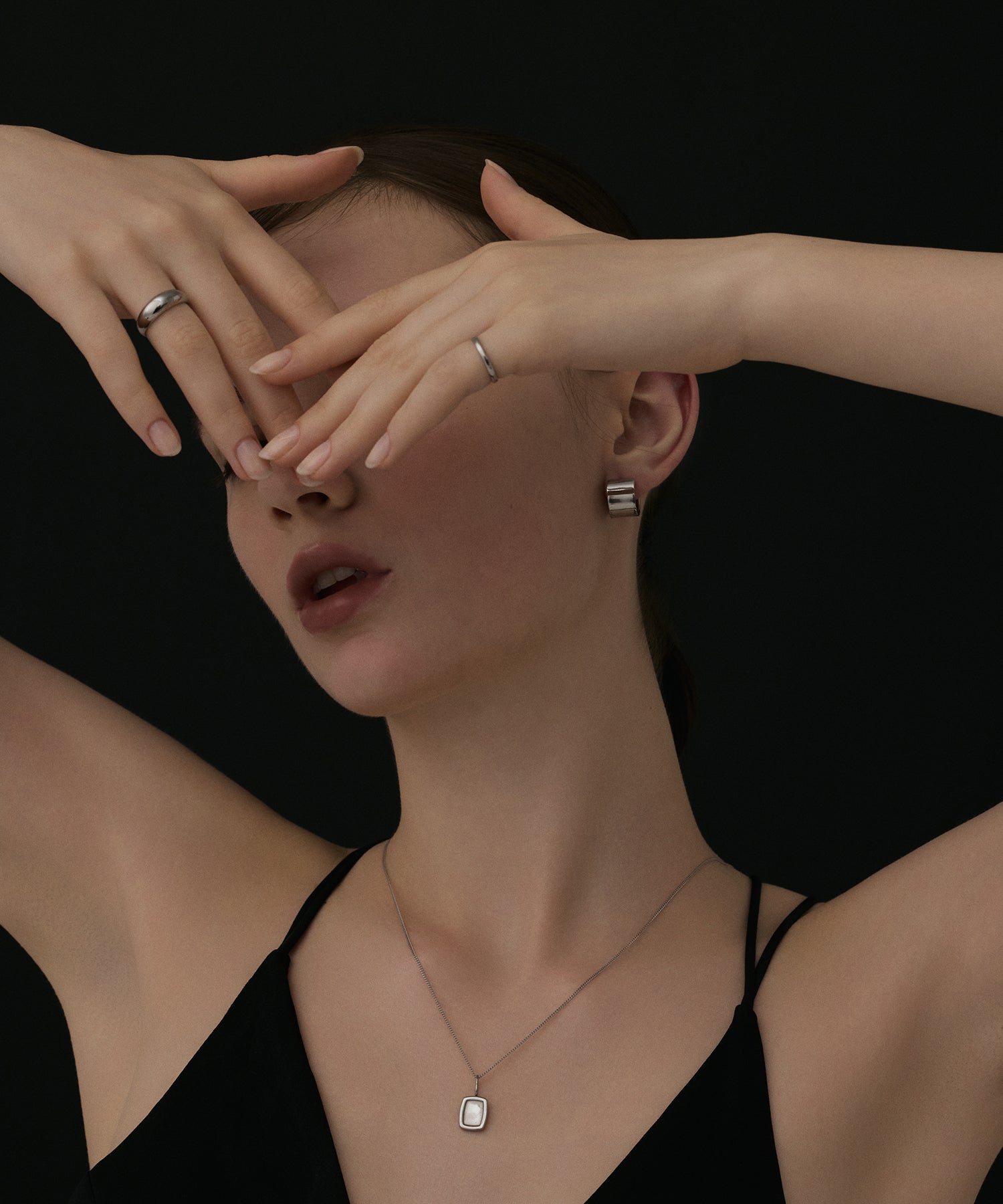 [Silver] Square Top Necklace