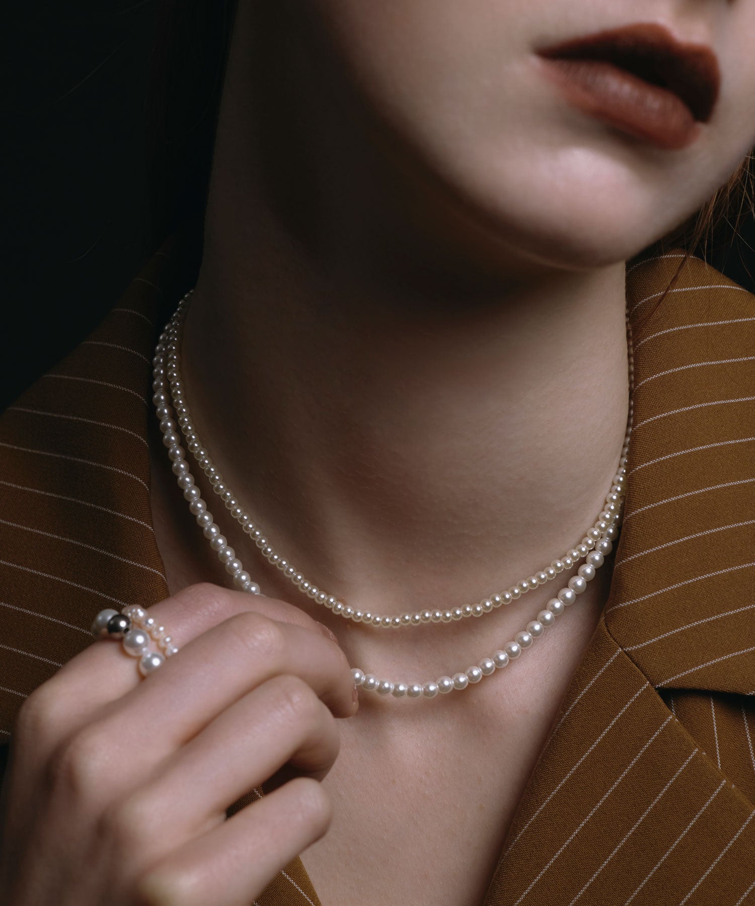 [シルバー]スタッキングパールリング