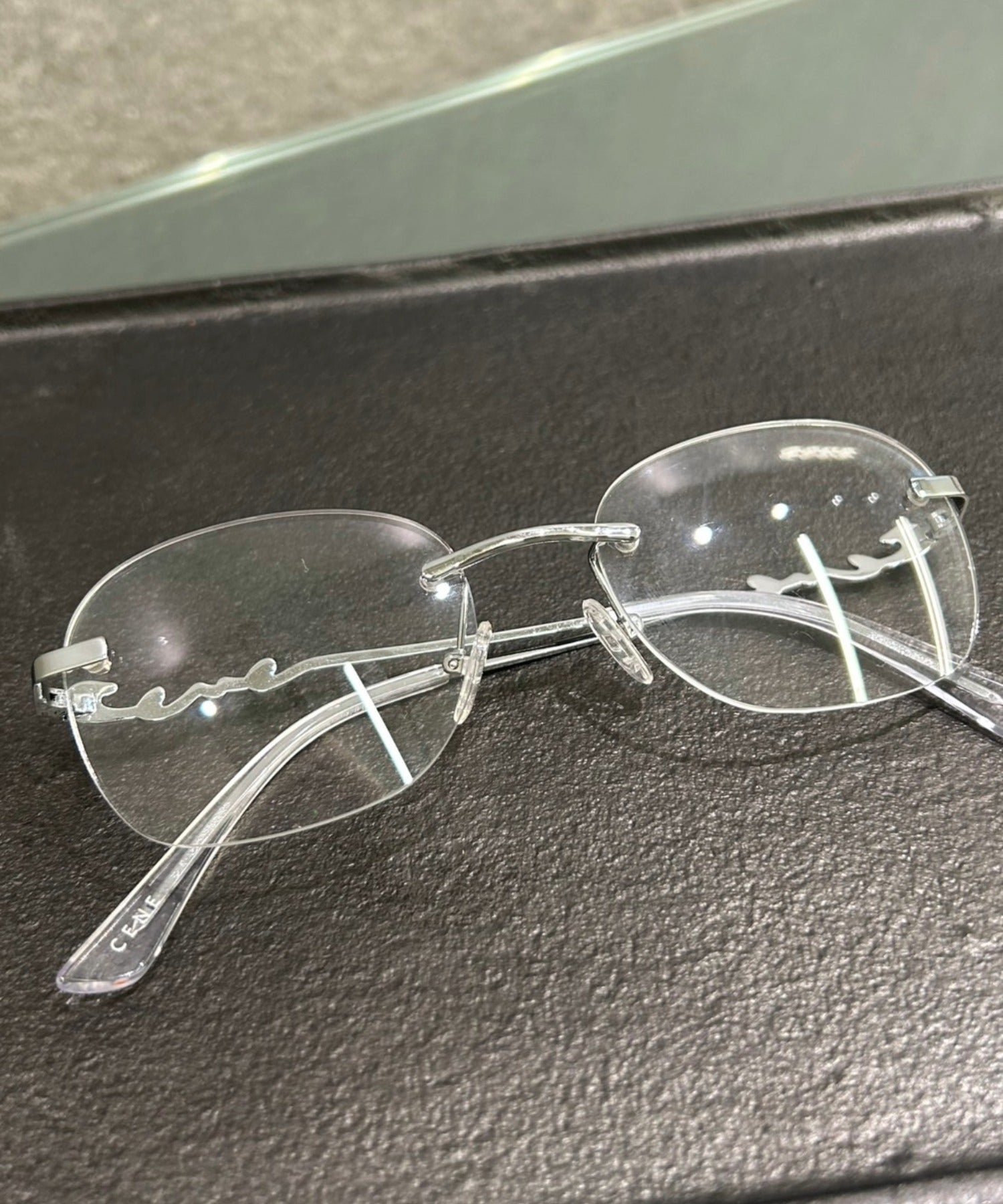 テンプルリムレスアイウェア　メガネ　リムレス　クリア　金属アレルギー対応　サージカルステンレス