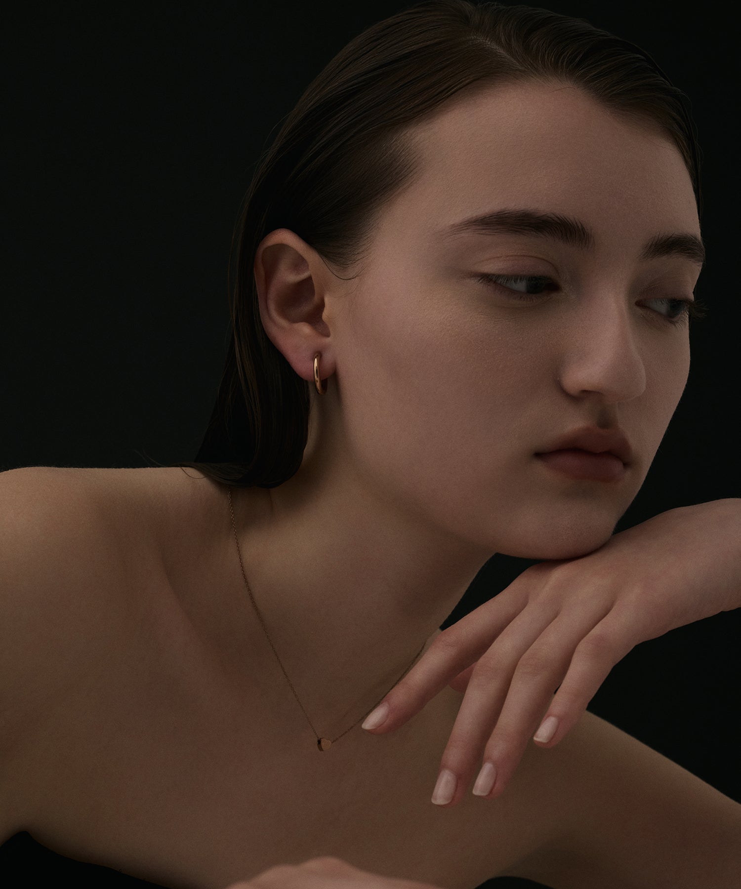 [ピンクゴールド]タイニーハートネックレス