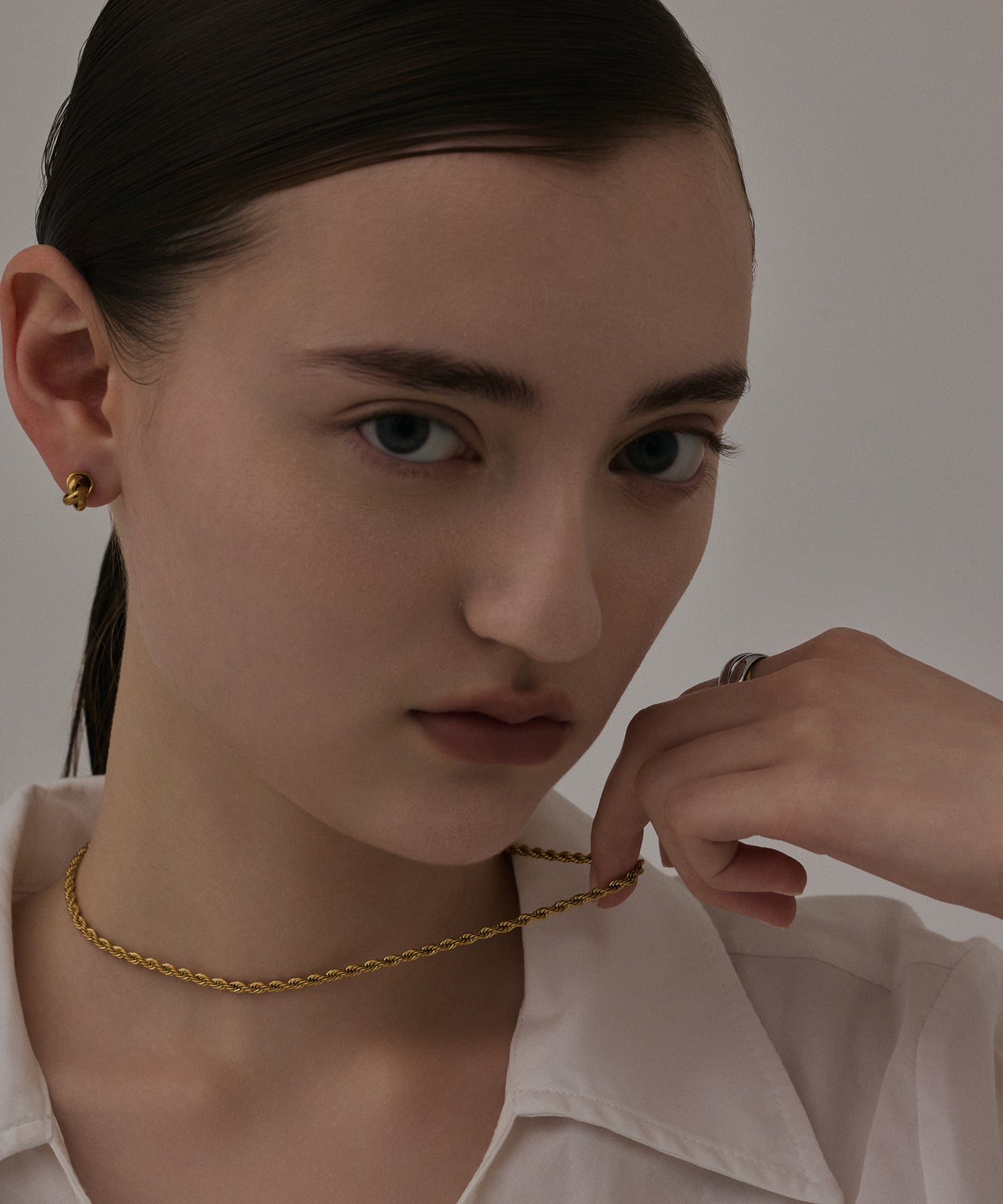 [Gold] Triple Ring Earrings