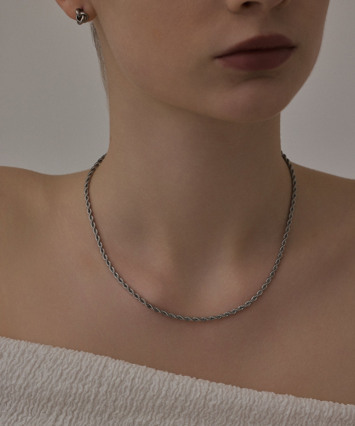 シルバー]トリプルリングピアス