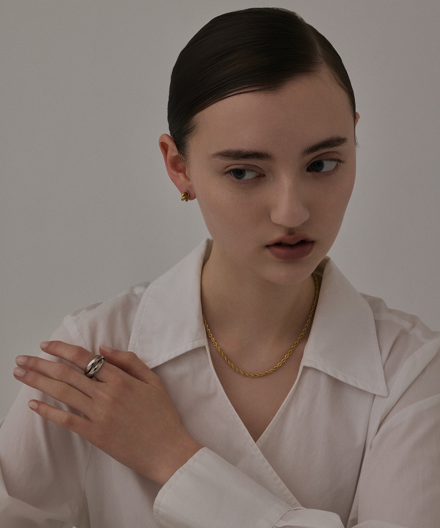 [Gold] Triple Ring Earrings