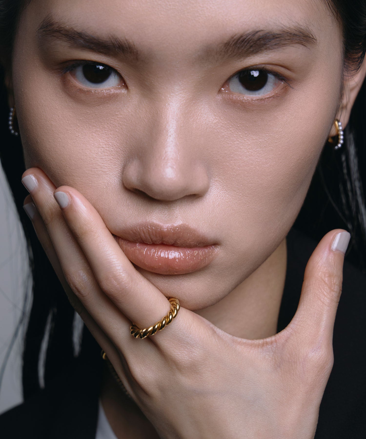 【部分預約販售（預計4月下旬出貨）】[金色] 扭轉圈形戒指