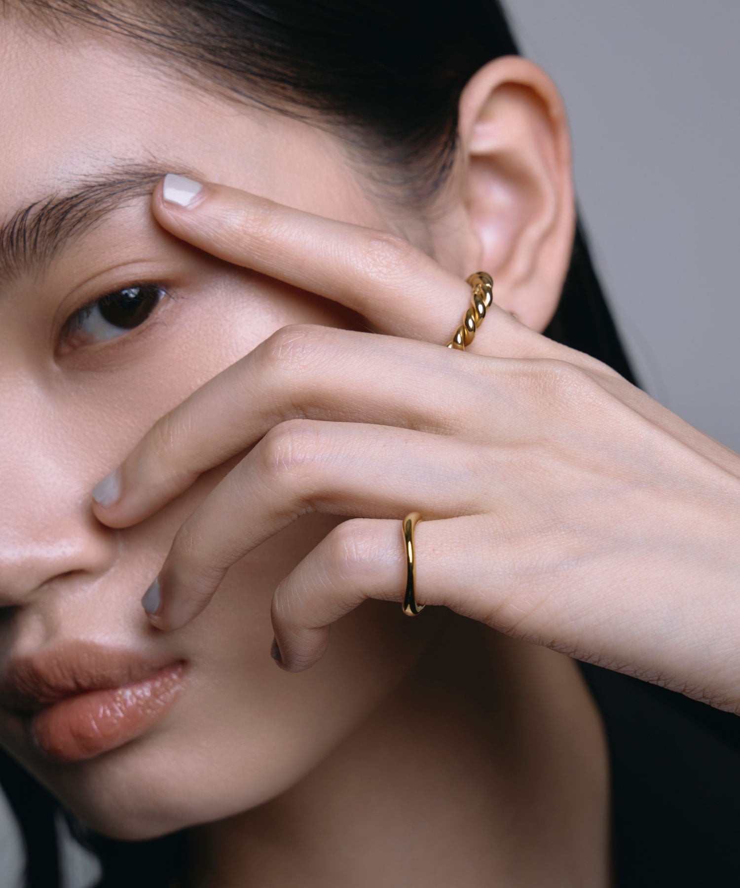 【部分預約販售（預計4月下旬出貨）】[金色] 扭轉圈形戒指