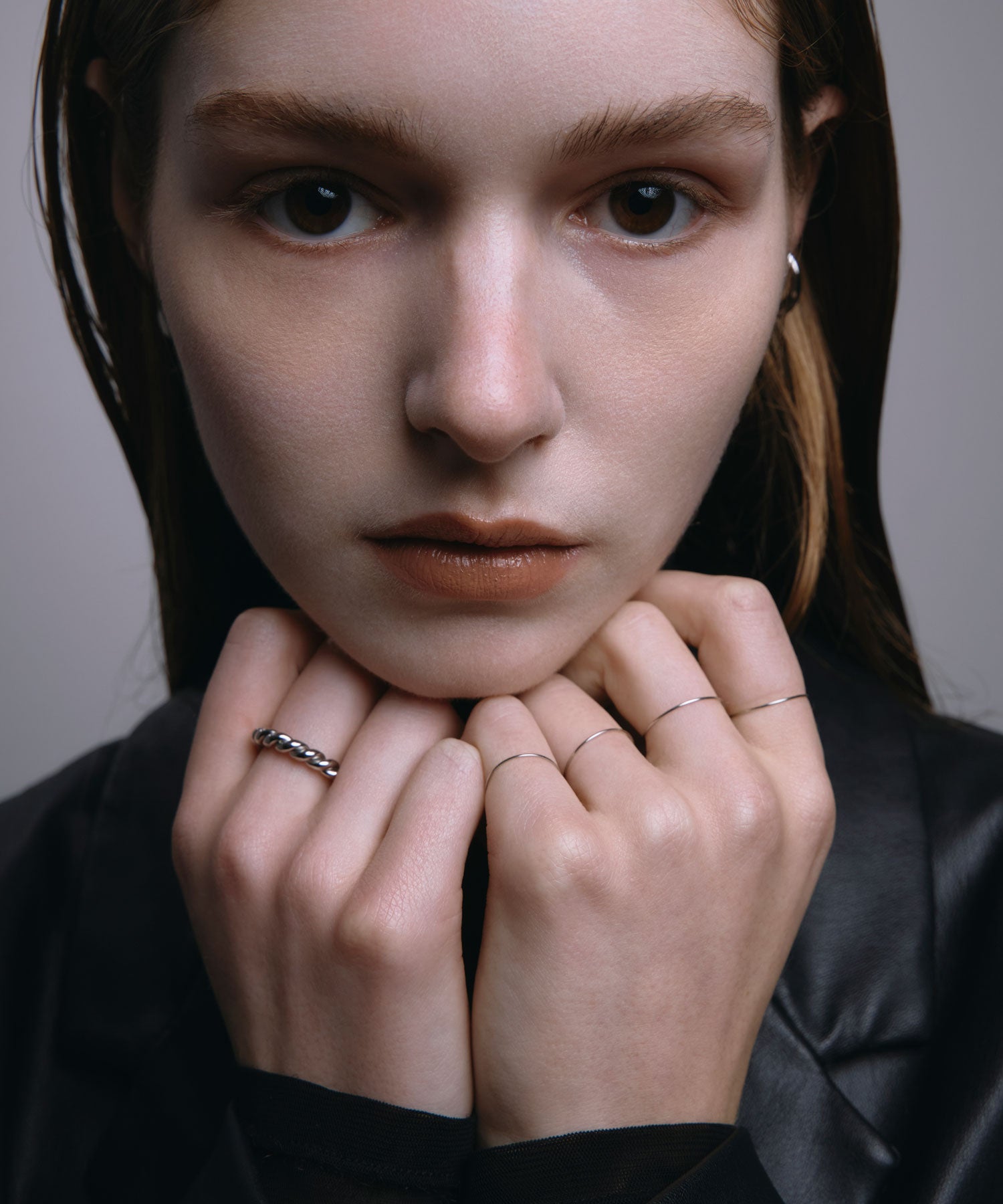 [Silver] Twist Hoop Ring