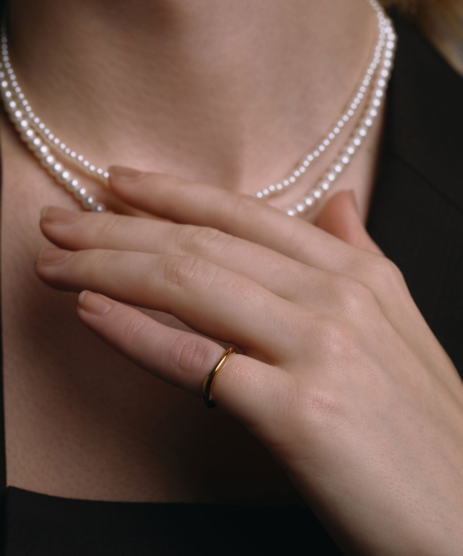 [ゴールド]ウェーブピンキーリング