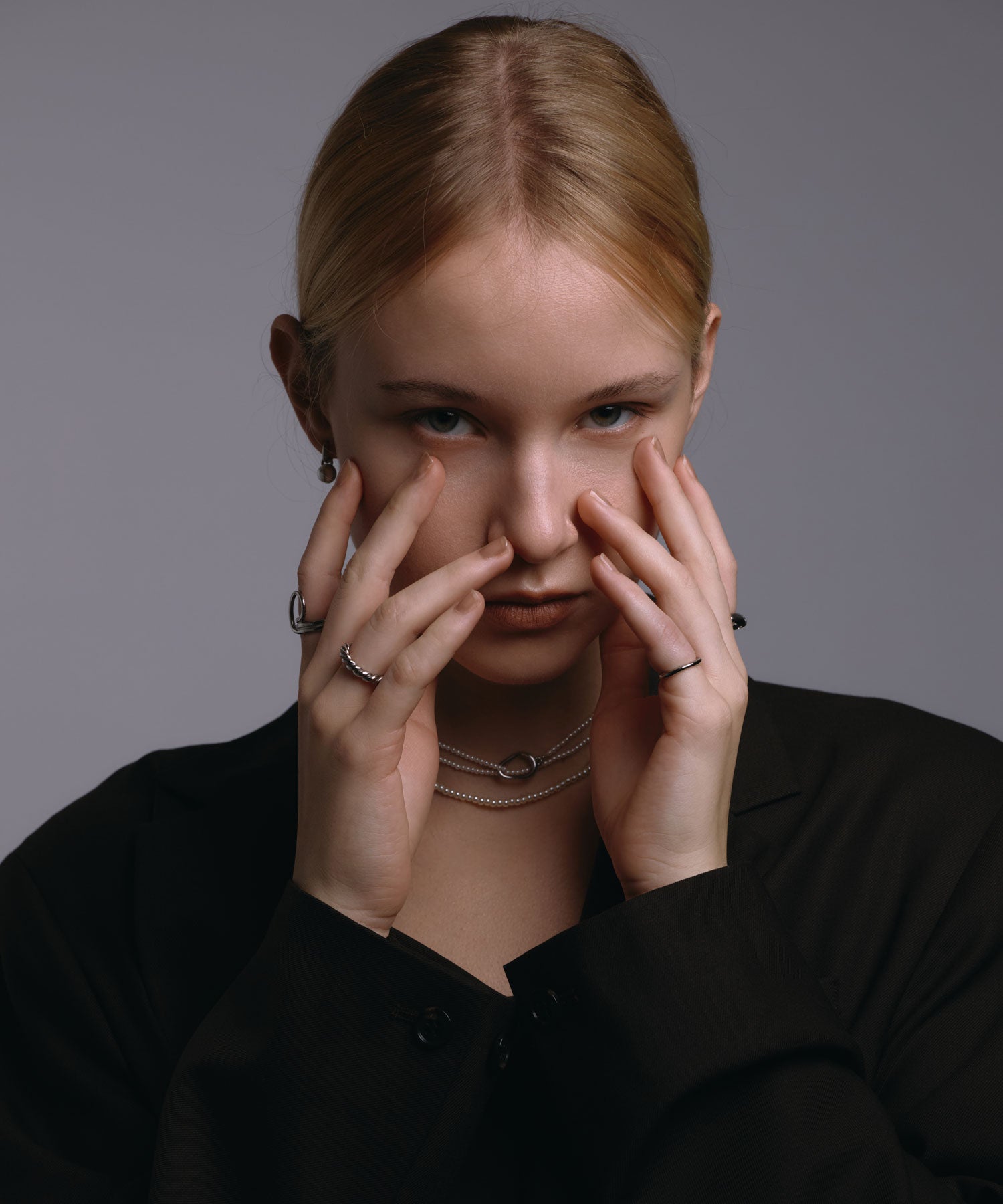 [シルバー]ウェーブピンキーリング