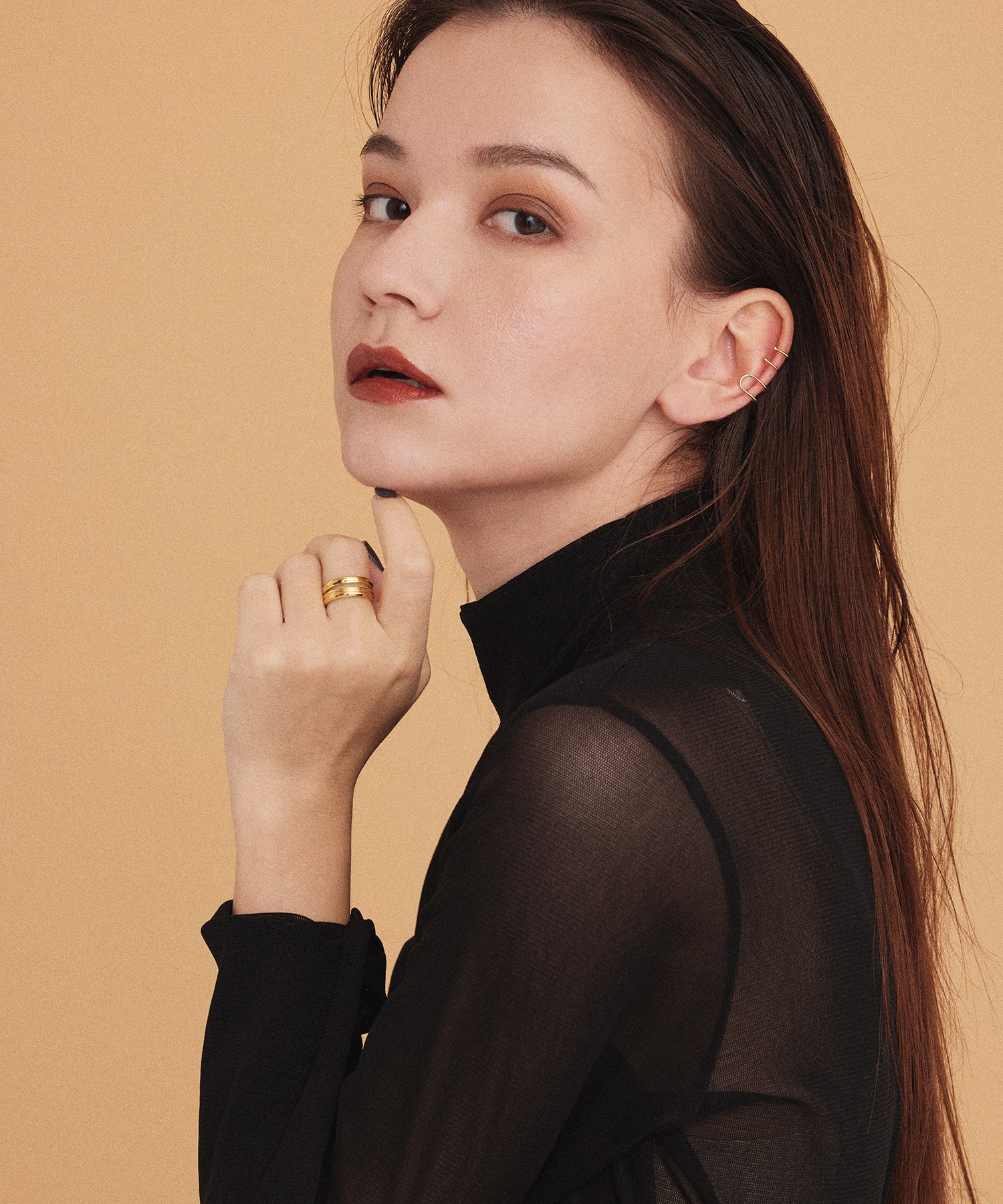 [Gold] Particle Double Line Ring
