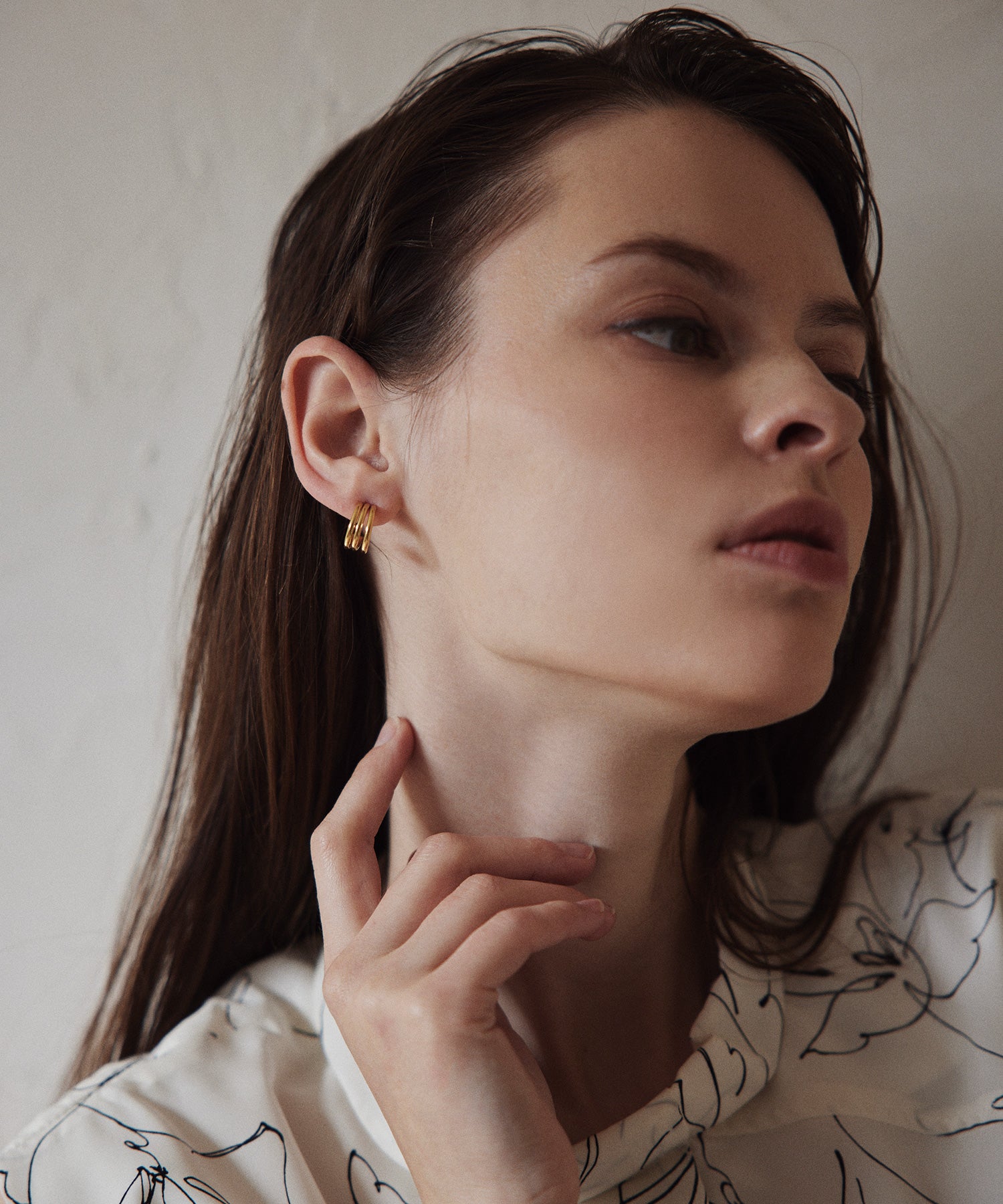 ゴールド]メッシュフープピアス – CENE