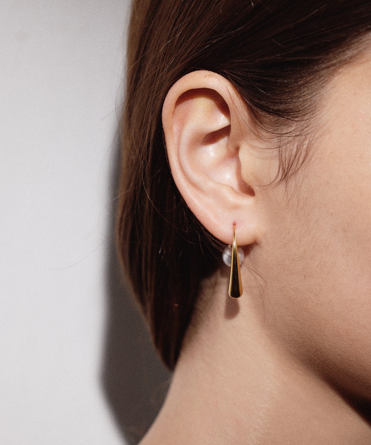 [Gold] 2-way pearl icicle earrings