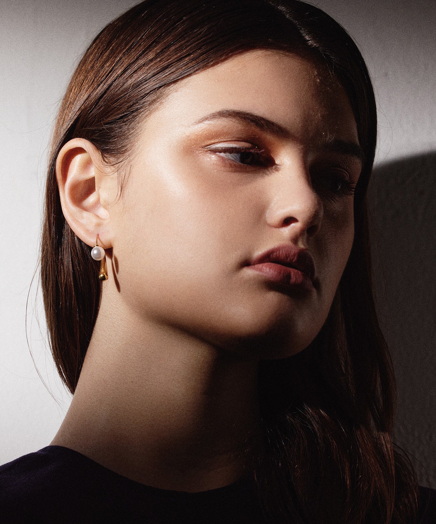 [Gold] 2-way pearl icicle earrings