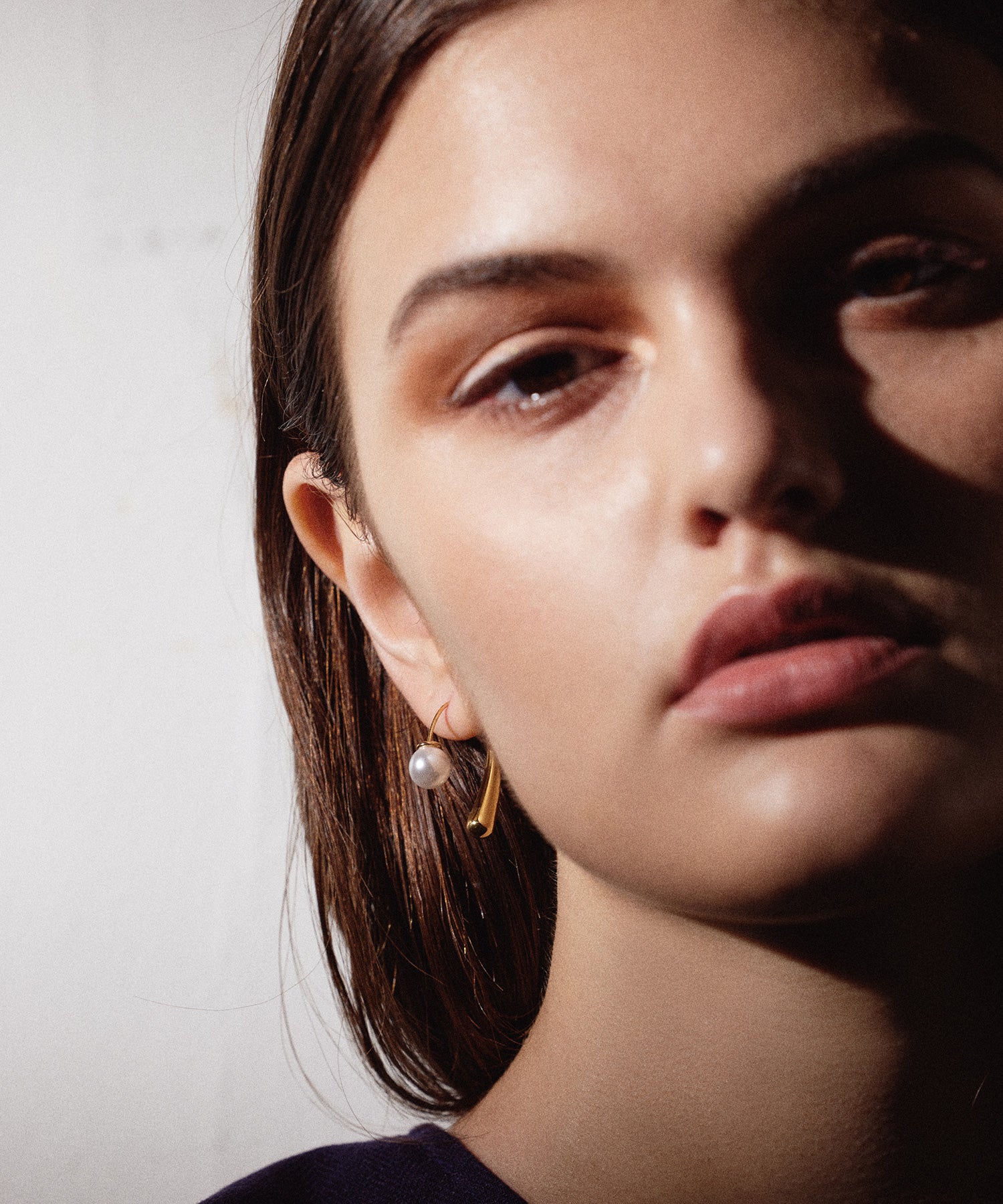 [Gold] 2-way pearl icicle earrings