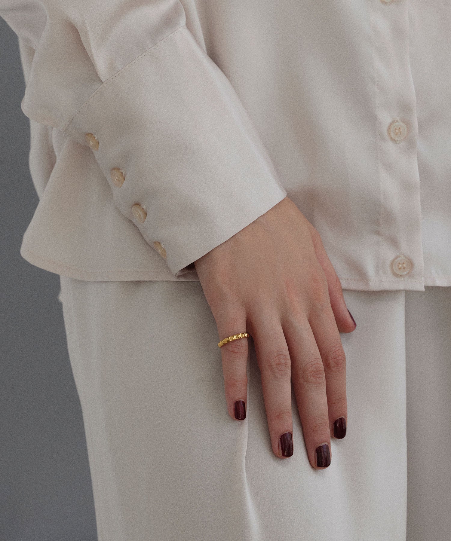 [Gold] Block Cut Ring