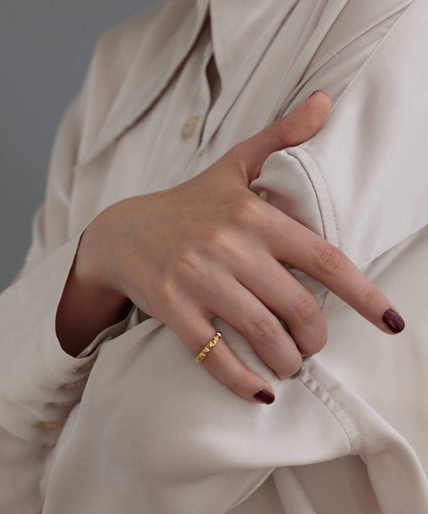 [Gold] Block Cut Ring