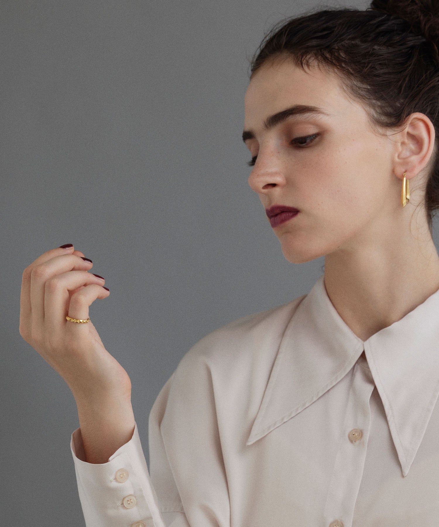 [Gold] Block Cut Ring