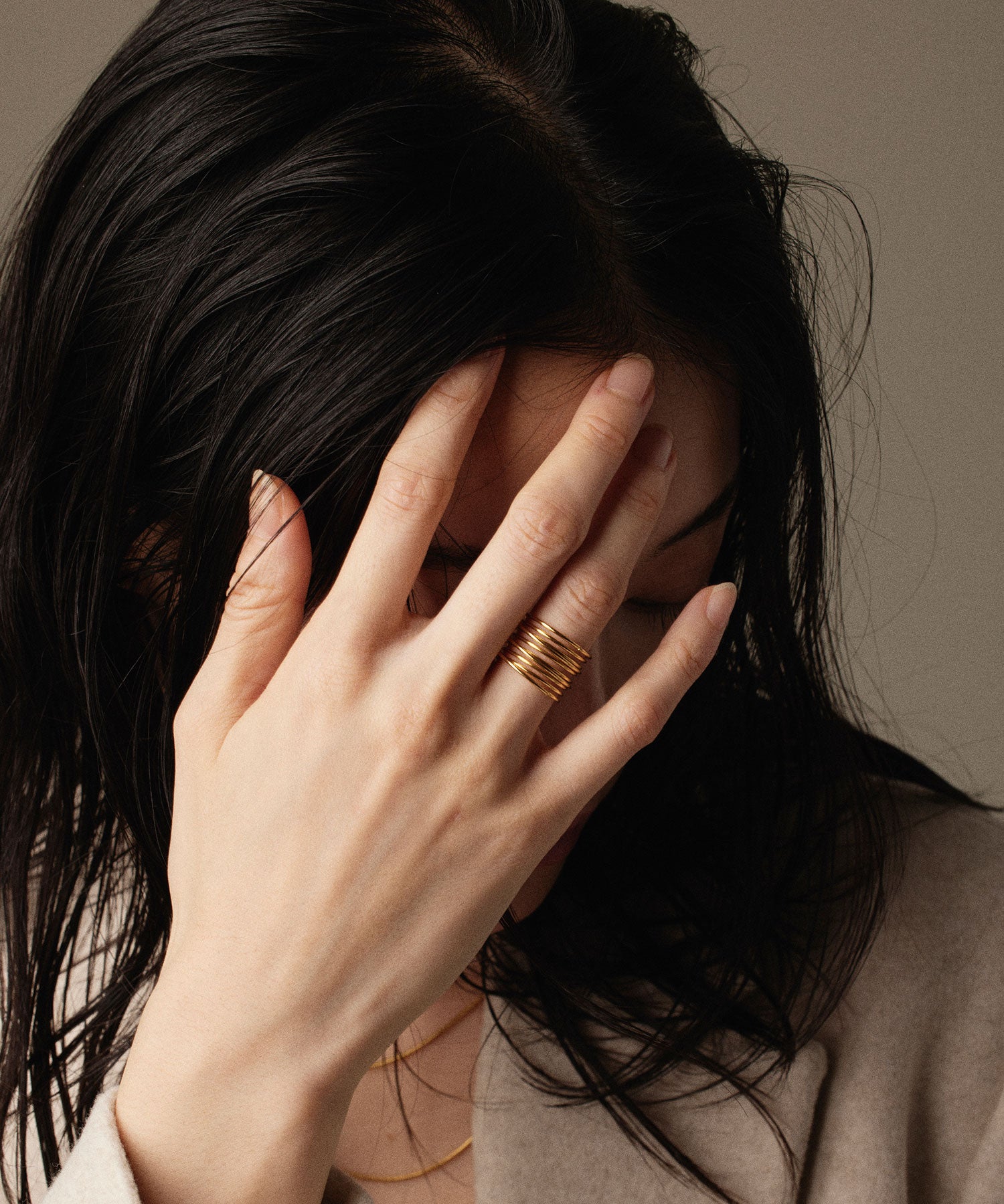 ゴールド]オーバラッピングリング