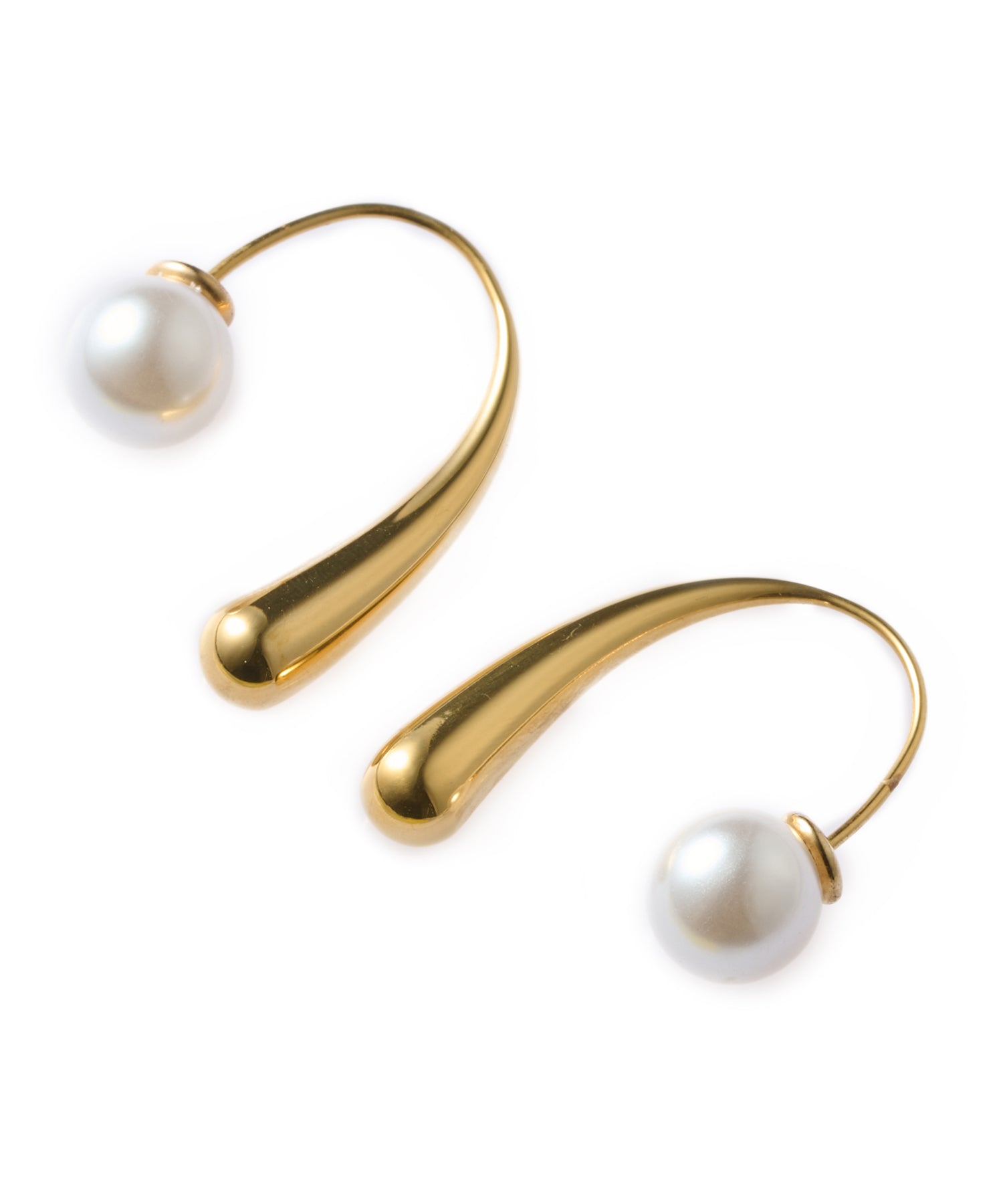 [Gold] 2-way pearl icicle earrings