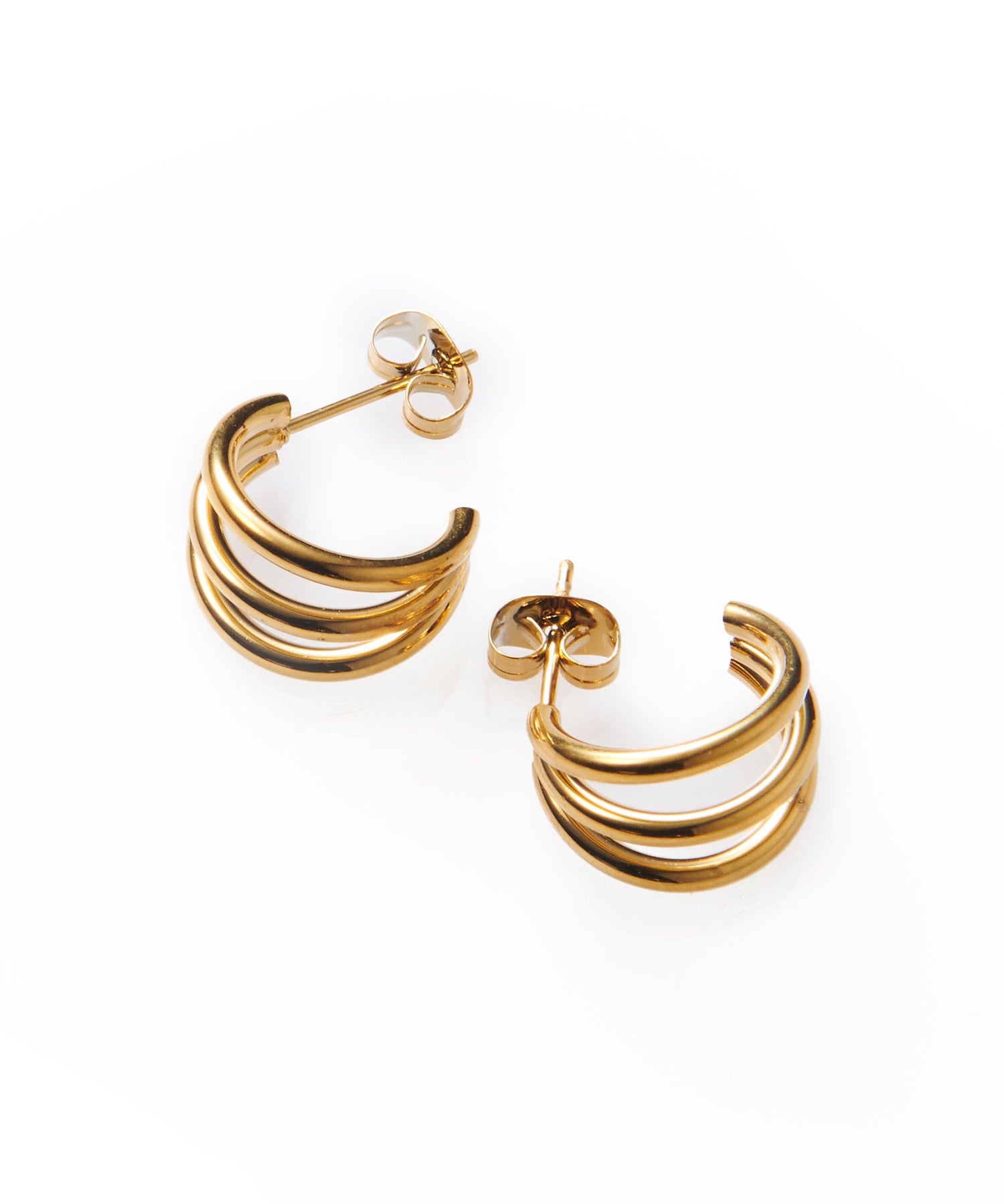 ゴールド]メッシュフープピアス – CENE