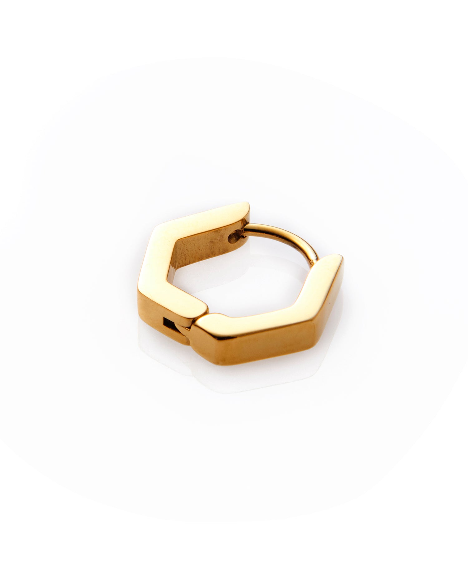 [Gold] Hexagon Hoop Earrings
