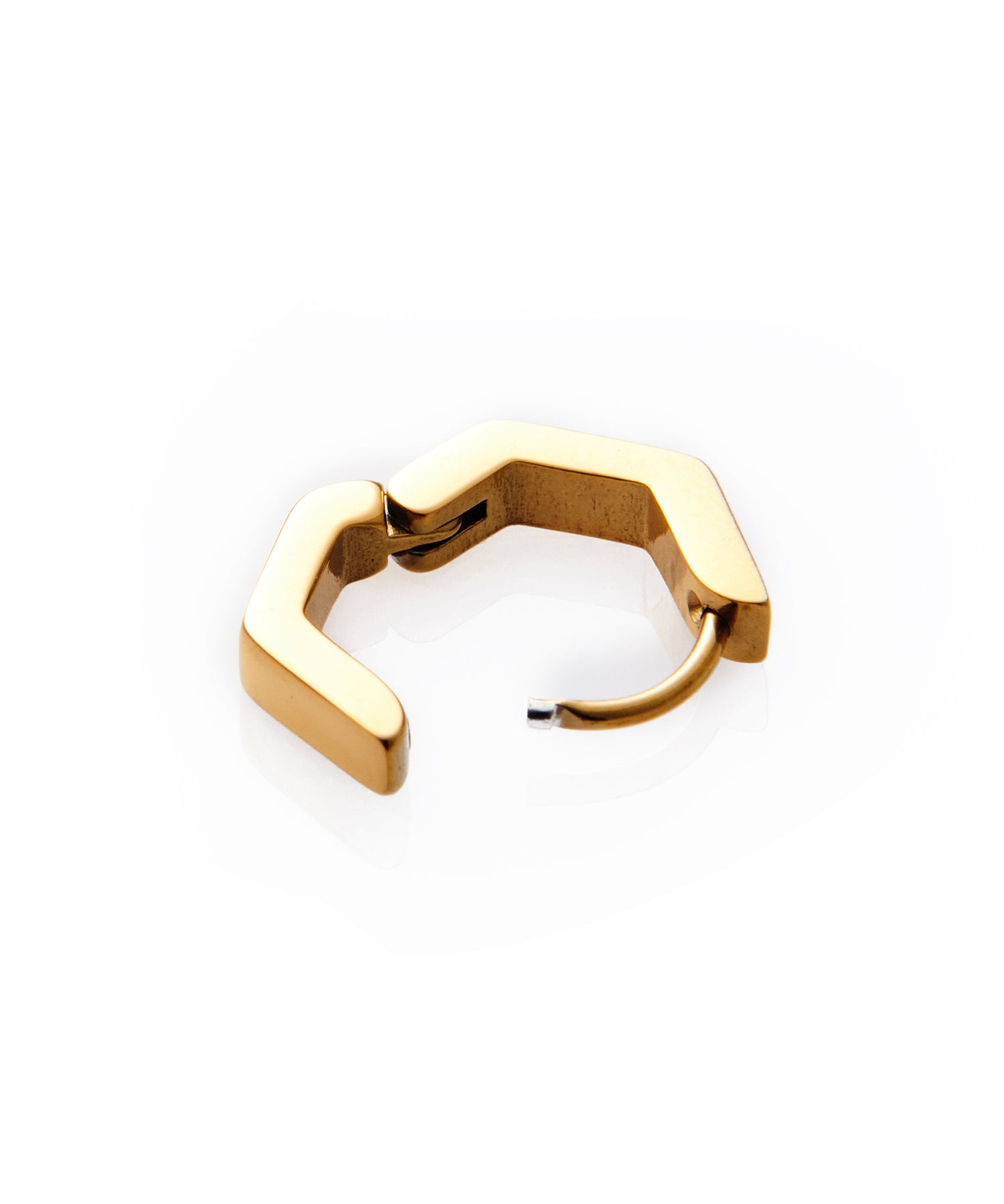 [Gold] Hexagon Hoop Earrings