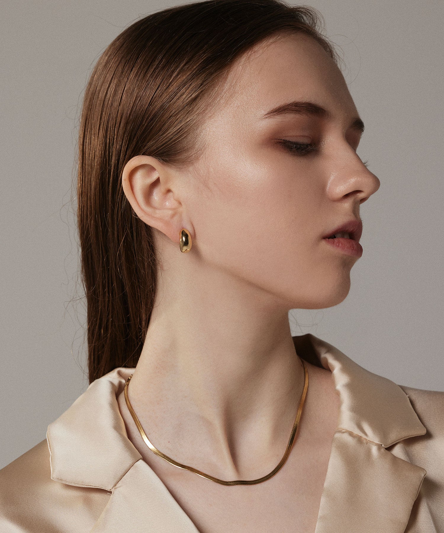 [Gold] Smooth earrings