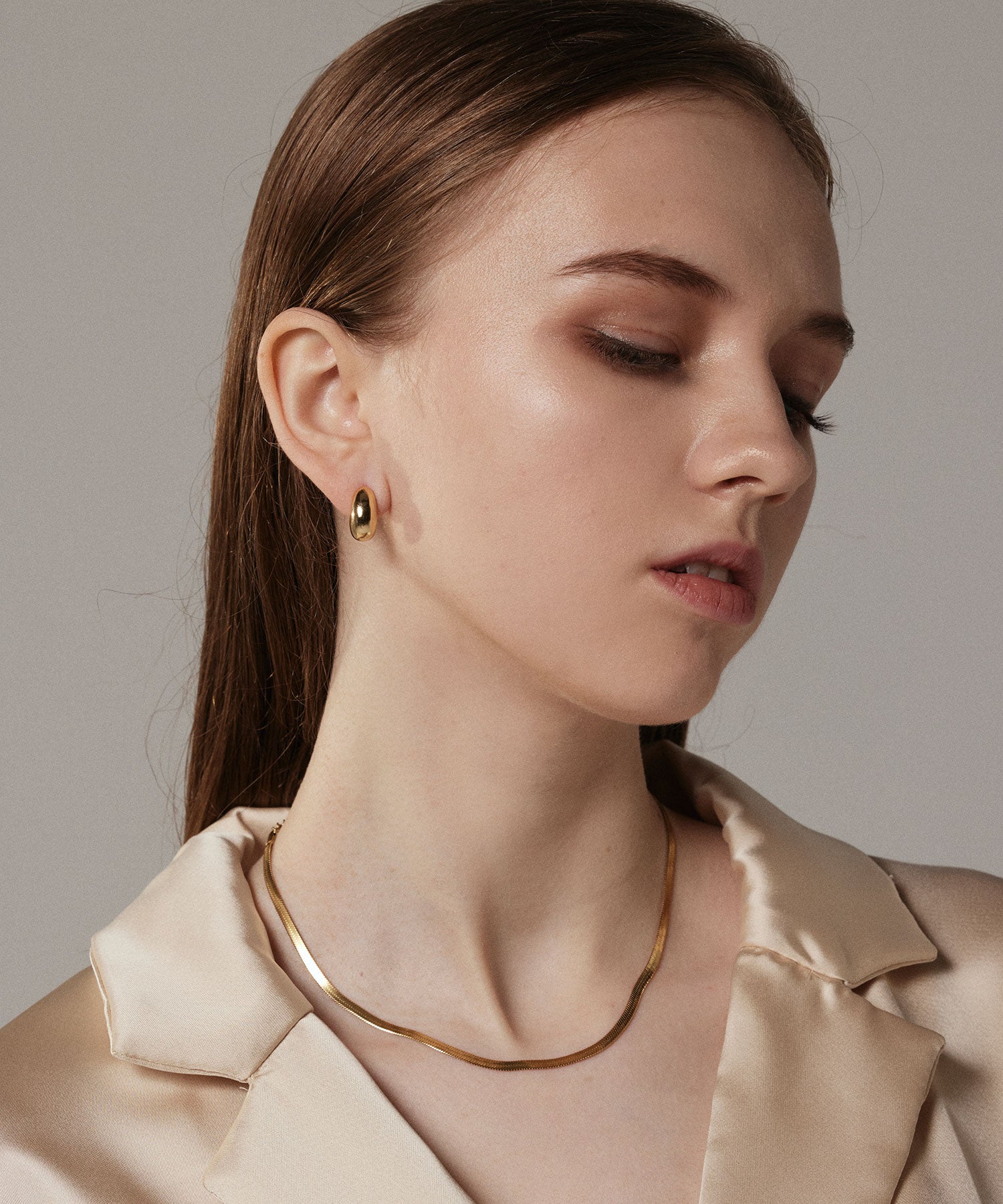 [Gold] Smooth earrings
