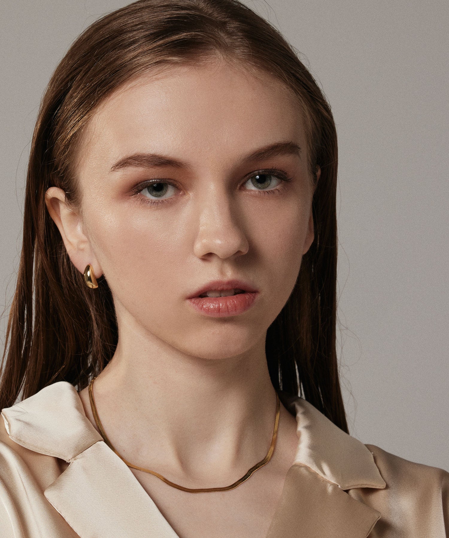 [Gold] Smooth earrings