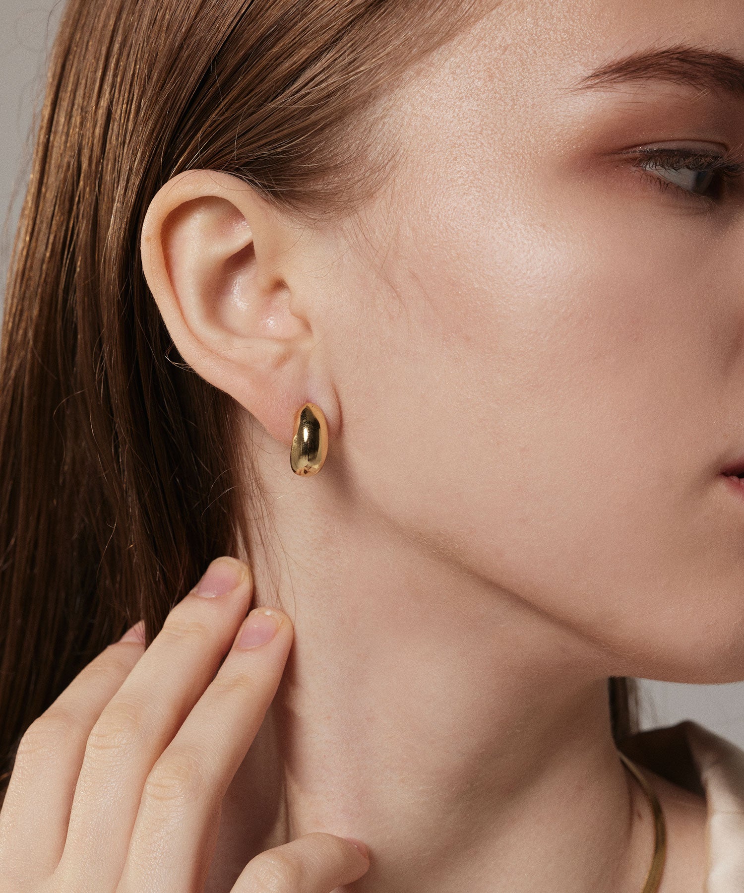 [Gold] Smooth earrings