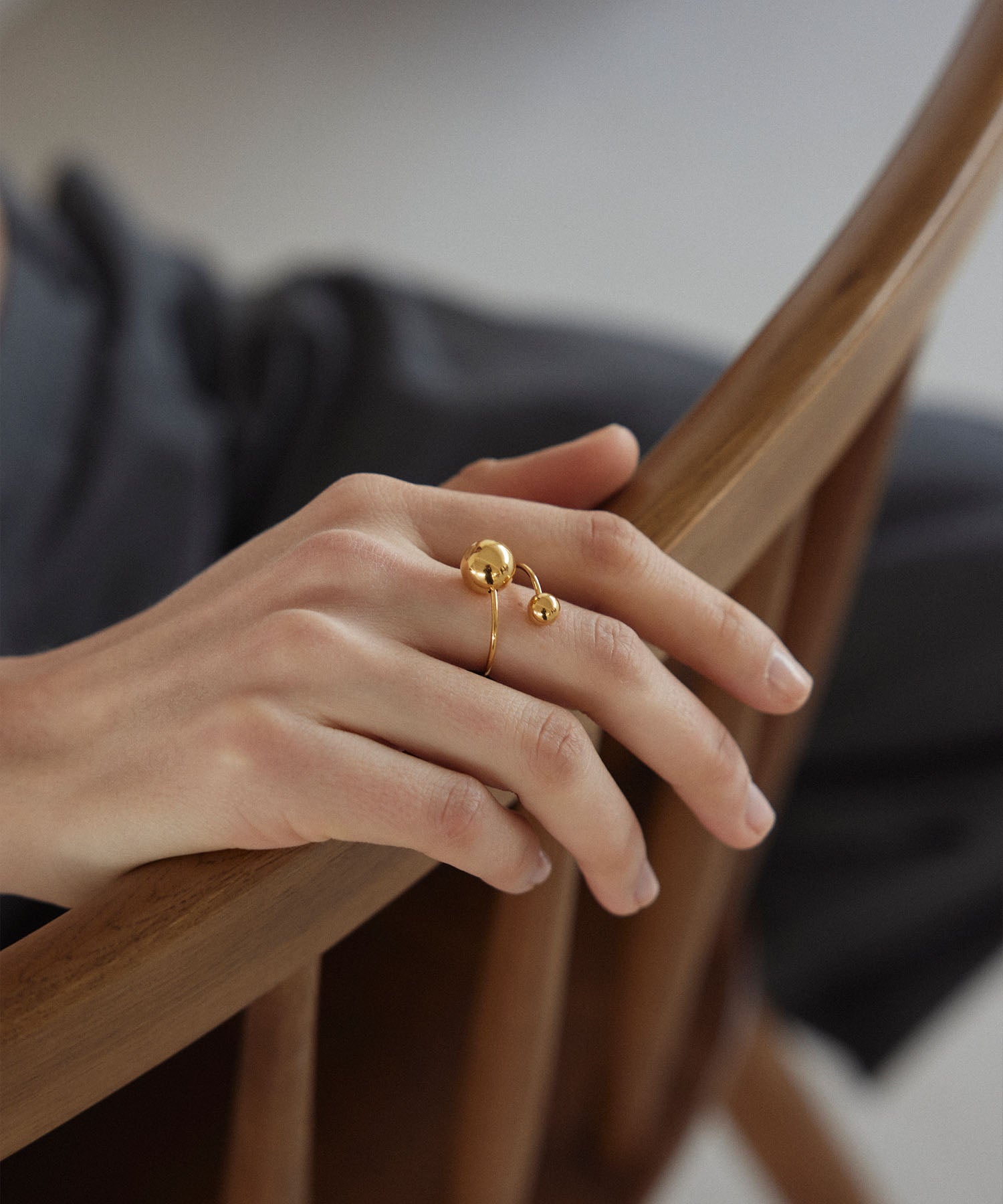 [Gold] Double Ball Ring